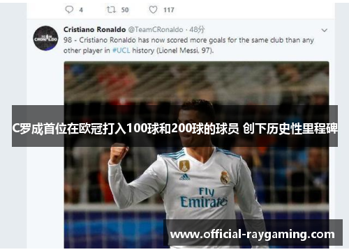 C罗成首位在欧冠打入100球和200球的球员 创下历史性里程碑