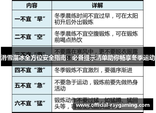 滑雪溜冰全方位安全指南：必备提示清单助你畅享冬季运动